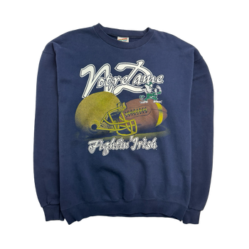 Vintage 90s University Of Notre Dame Sweatshirt Navy