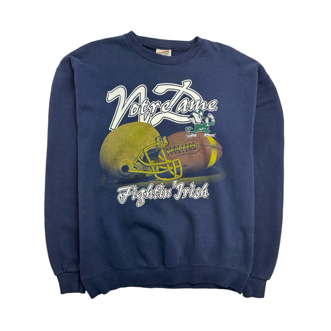 Vintage 90s University Of Notre Dame Sweatshirt Navy