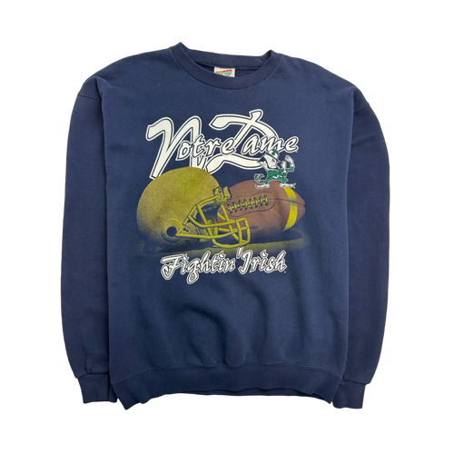 Vintage 90s University Of Notre Dame Sweatshirt Navy | Vintage Clothing Store Canada