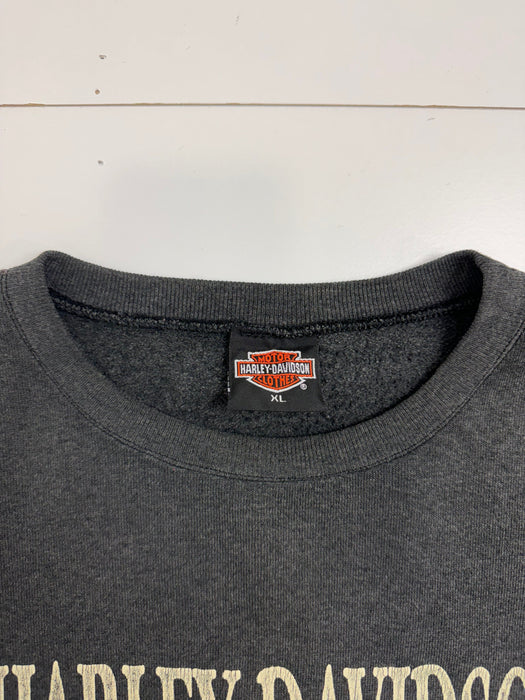 (M) Vintage '91 3D Emblem Harley Davidson Sweatshirt Dark Grey | Vitnage Clothing Store Canada