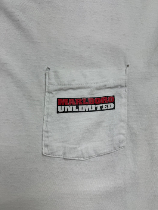 (L) Vintage '95 Marlboro Unlimited Tee White | Vitnage Clothing Store Canada