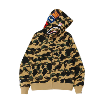 BAPE 1st Camo Shark Full Zip Hoodie Yellow (USED)