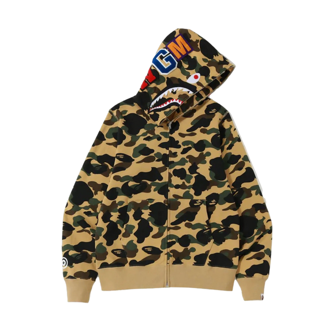 BAPE 1st Camo Shark Full Zip Hoodie Yellow (USED)