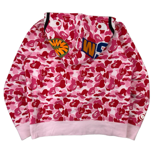 BAPE Big ABC Camo Shark Full Zip Hoodie Pink (USED) | Vintage Clothing Store Canada