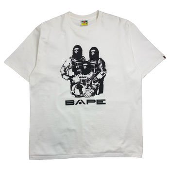 BAPE Logo Astronaut Tee White (USED)