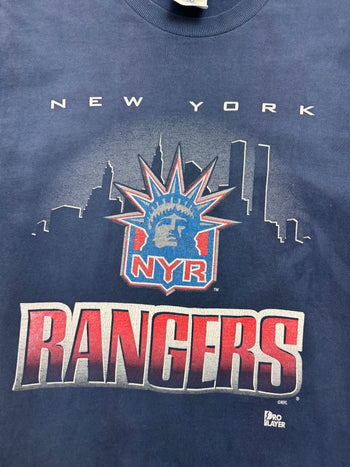 (L) Vintage 90s New York Rangers Tee Navy