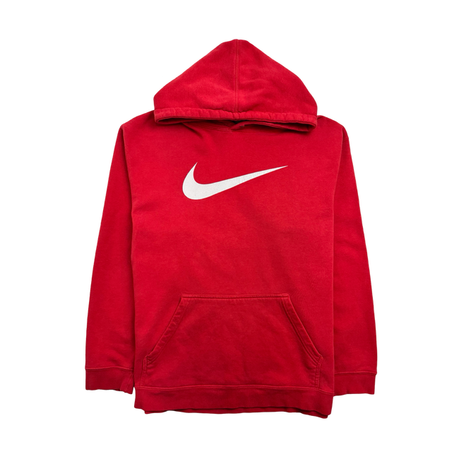 (M) Vintage 2000s Nike Big Swoosh Hoodie Red