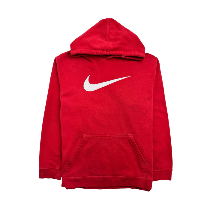 (M) Vintage 2000s Nike Big Swoosh Hoodie Red | Vitnage Clothing Store Canada