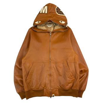 BAPE Sheep Skin Leather Shark Full Zip Jacket (USED)