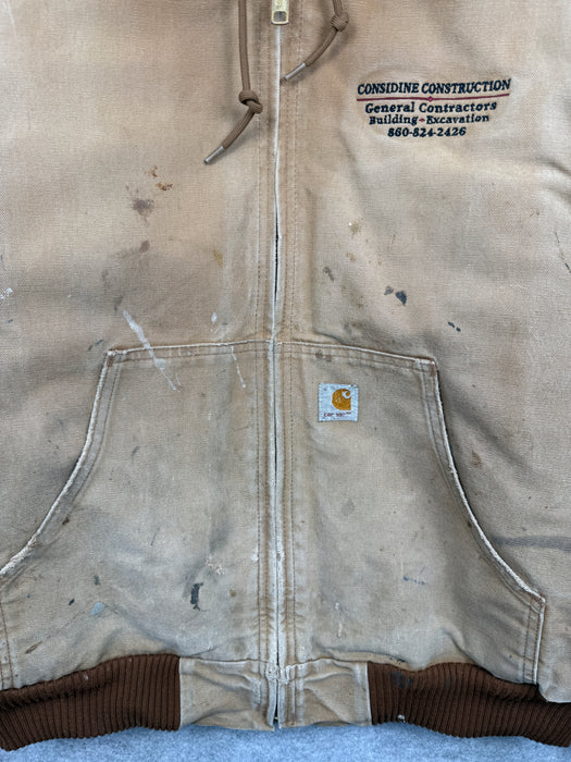 Vintage Carhartt Active Hooded Jacket Khaki | Vitnage Clothing Store Canada