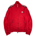 Moncler Striped Zip Up Track Jacket Red
