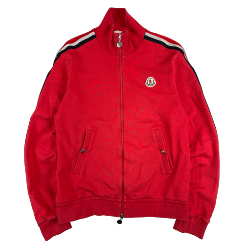 Moncler Striped Zip Up Track Jacket Red | Vintage Clothing Store Canada