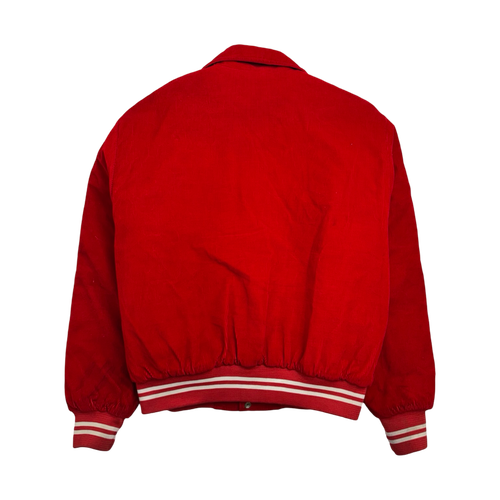 Vintage 90s Coke Corduroy Varsity Jacket Red | Vintage Clothing Store Canada