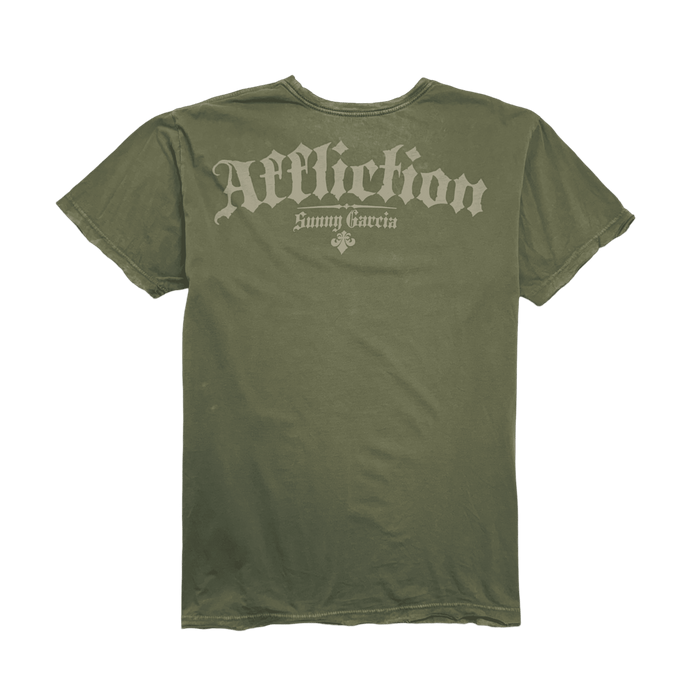 (L) Vintage Y2K Reversible Affliction Tee Green | Vitnage Clothing Store Canada