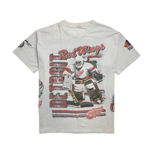 Vintage '91 Detroit Red Wings AOP Tee White | Vintage Clothing Store Canada