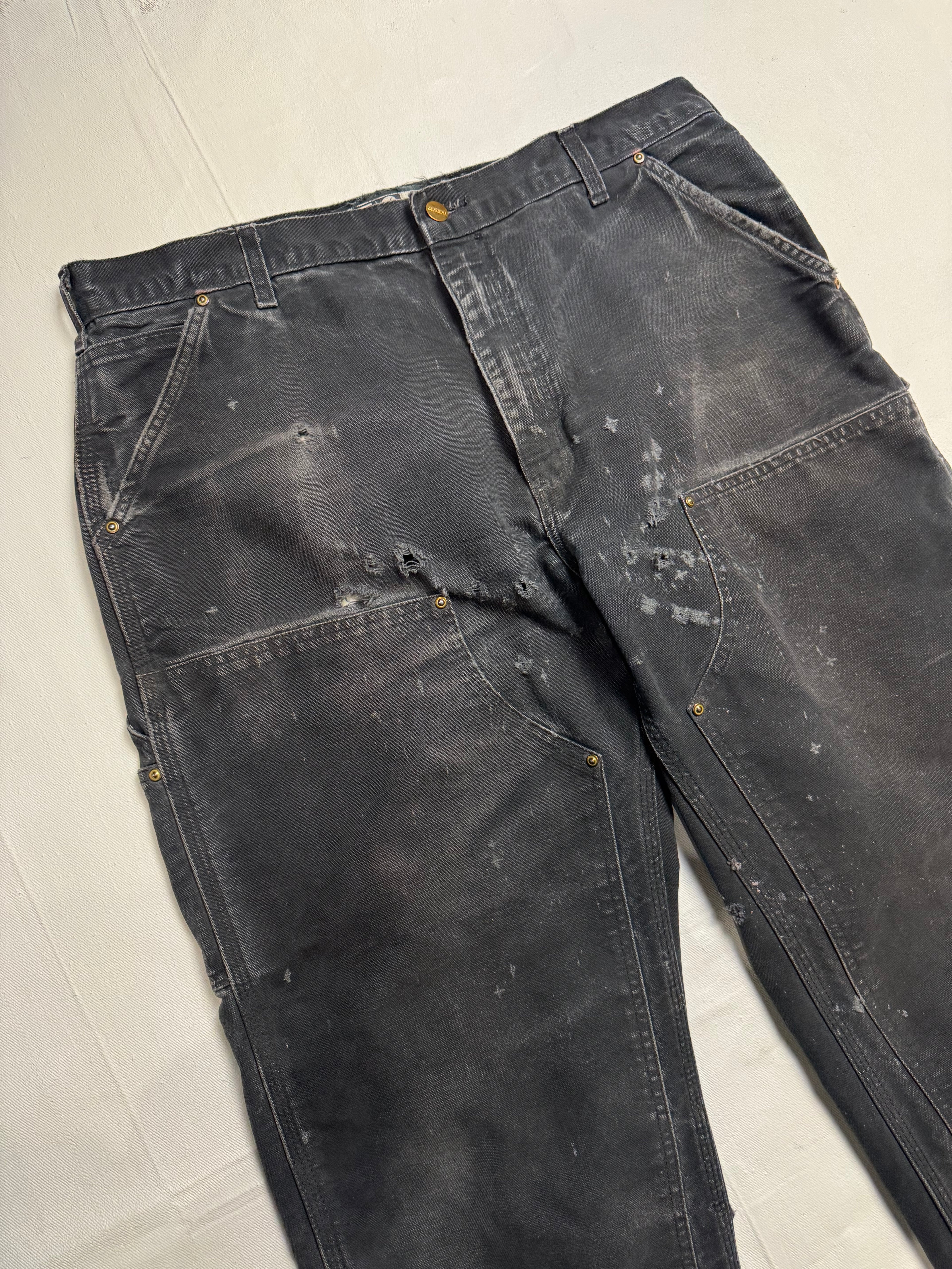 Carhartt Distressed Double Knee Carpenter Pants Black