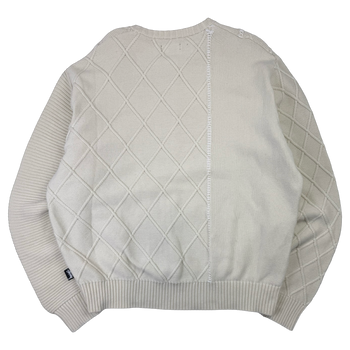 Stussy Patchwork Knit Sweater Cream (USED)