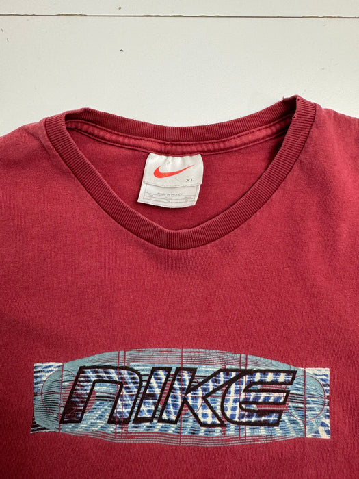 Vintage 90s Nike Spell Out Tee Red | Vitnage Clothing Store Canada