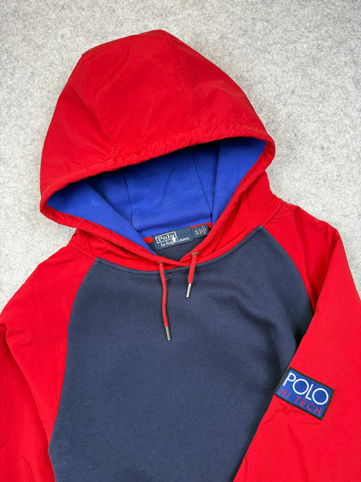 Vintage Polo Ralph Lauren Hi Tech Hoodie Navy/Red | Vitnage Clothing Store Canada