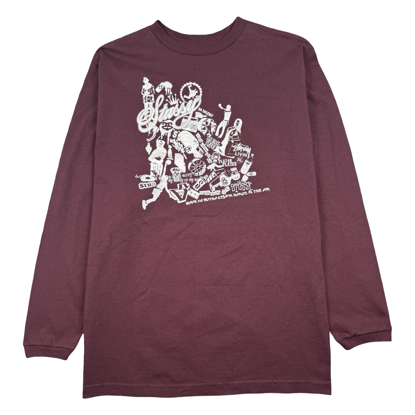 Vintage Stussy Da Shiznit L/S Tee Burgundy