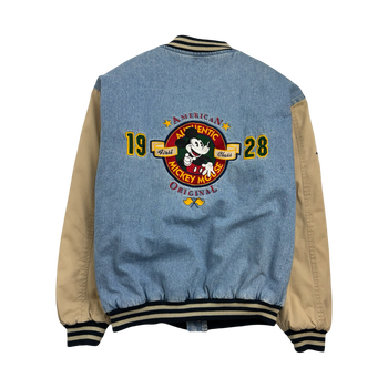 Vintage Mickey Mouse Denim Varsity Jacket