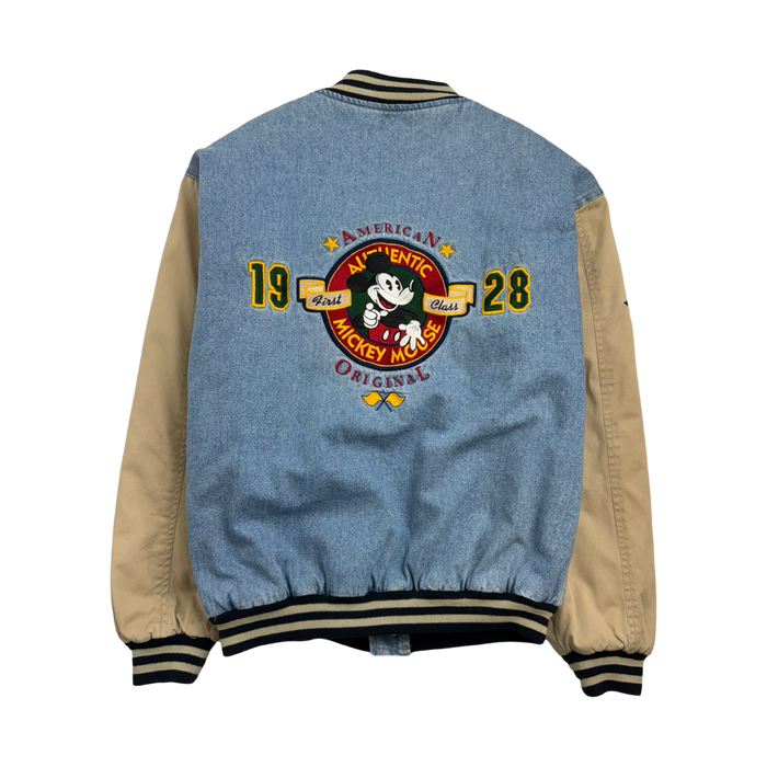 Vintage Mickey Mouse Denim Varsity Jacket | Vitnage Clothing Store Canada