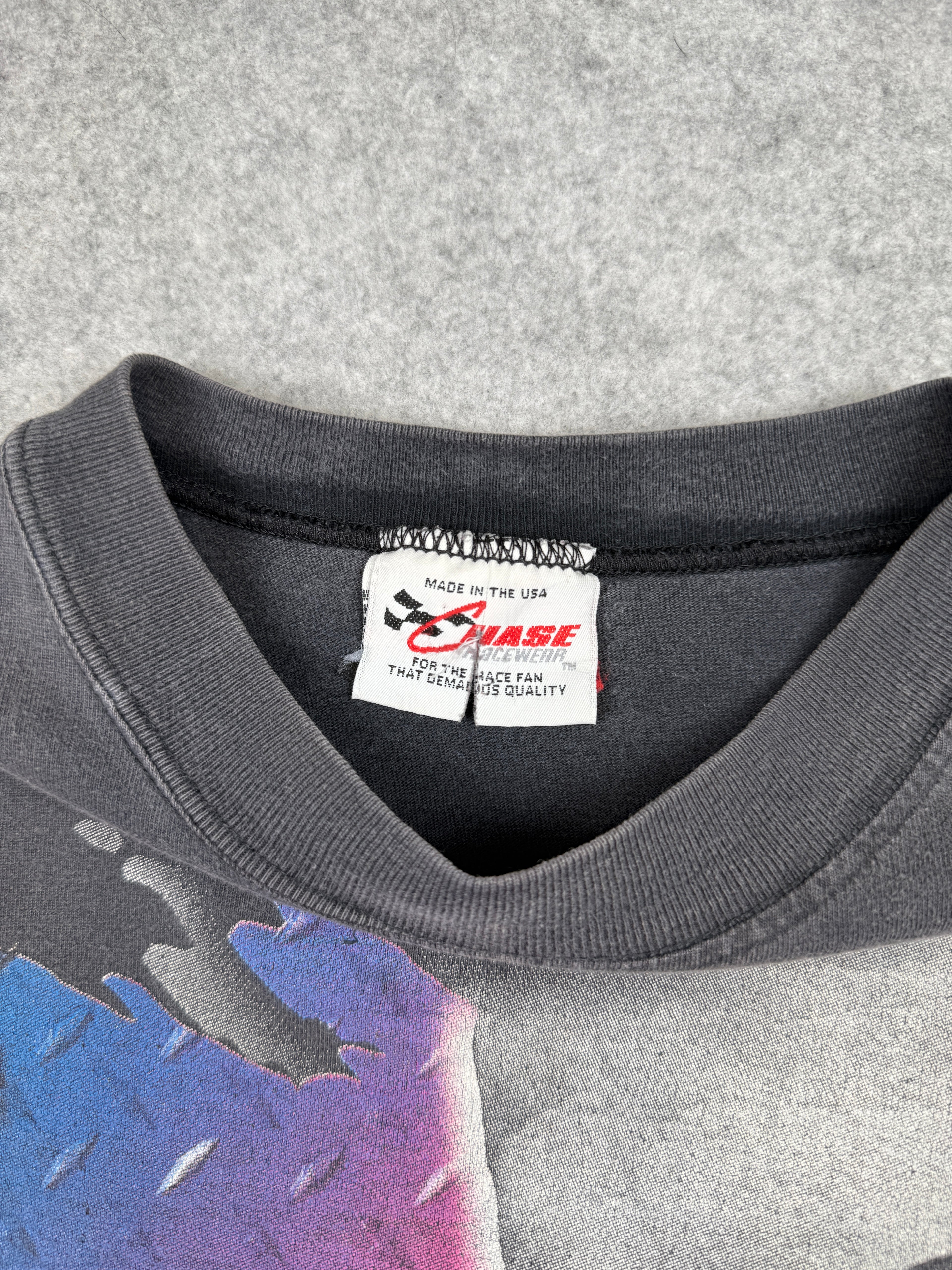 Vintage 90's Nascar Dale Earnhardt AOP Faded Tee Black