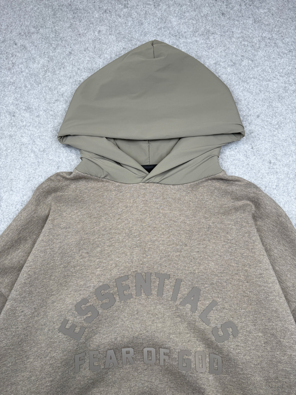 Fear Of God Essentials Nylon Fleece Hoodie Heather Grey/Dust (USED)