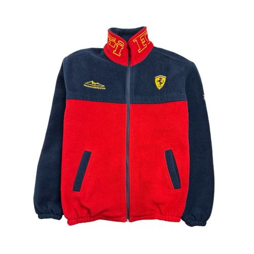 (L) Vintage 90s Bootleg Ferrari Michael Schumacher Zip-Up Fleece | Vintage Clothing Store Canada