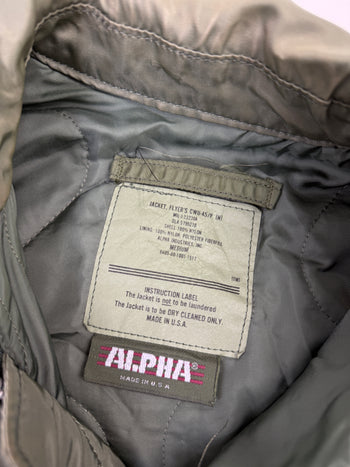 Vintage Alpha Industries CWU 45/P Flight Bomber Jacket Green