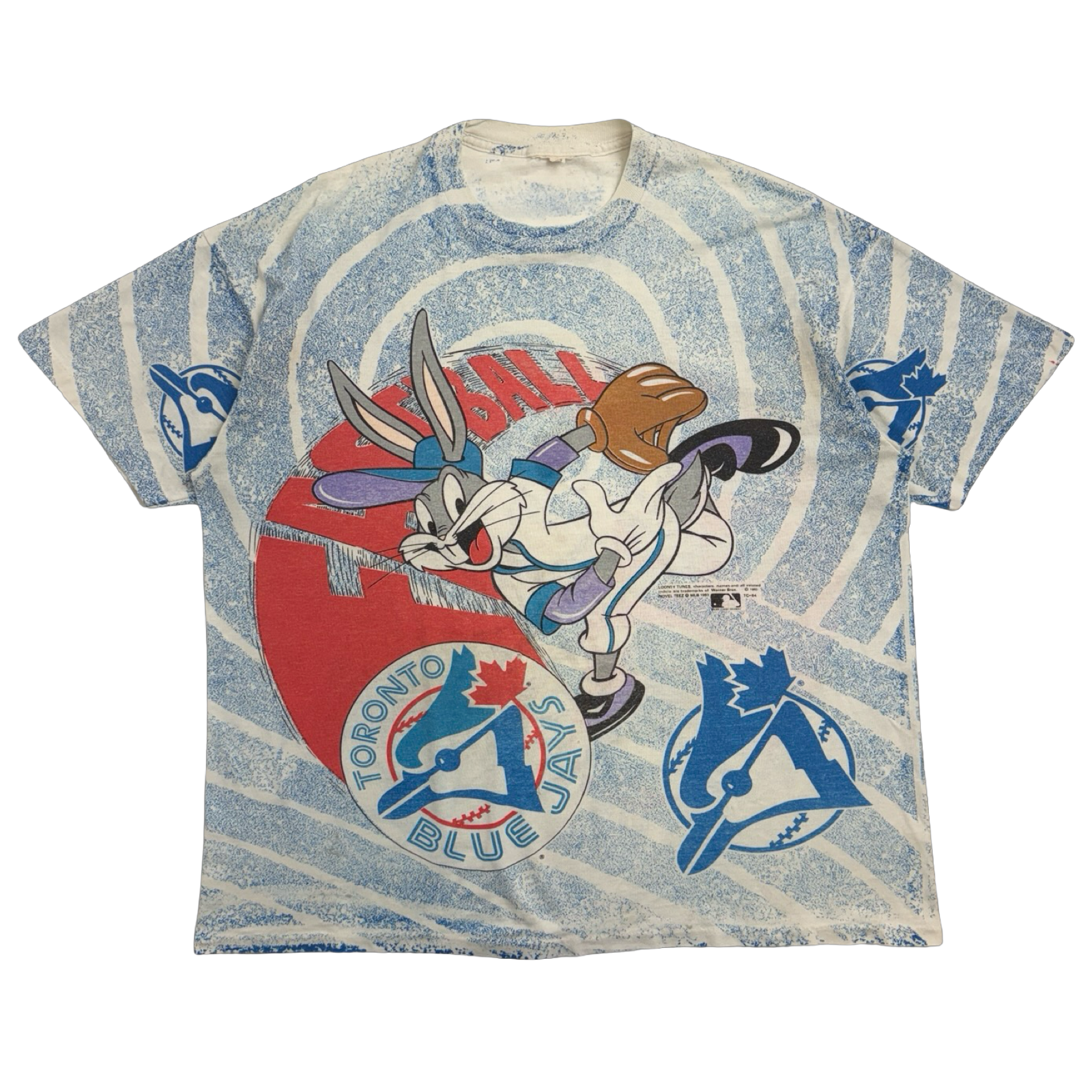 Vintage 1993 Toronto Blue Jays Looney Tunes AOP Tee