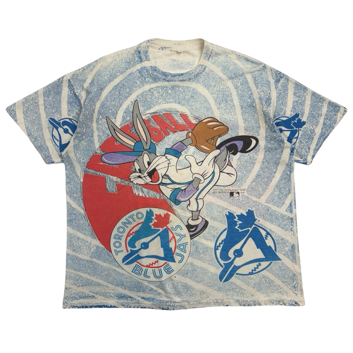 Vintage 1993 Toronto Blue Jays Looney Tunes AOP Tee | Vitnage Clothing Store Canada