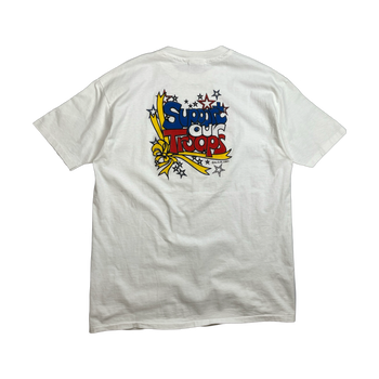 Vintage ‘91 Support our Troops USA Parody Tee White