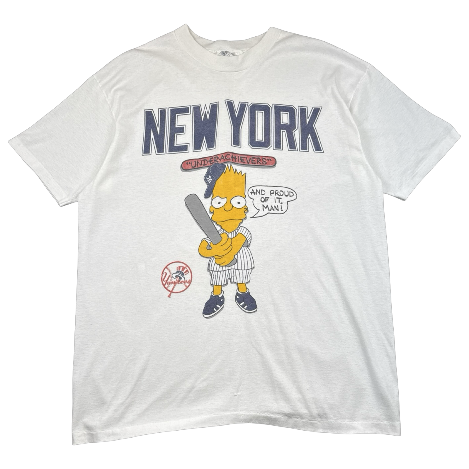 Vintage Bart Simpsons New York Yankees Tee White