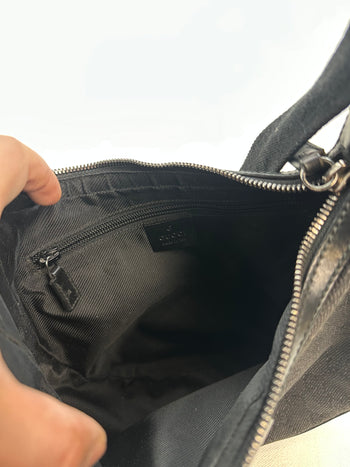 Gucci GG Canvas Half Moon Shoulder Bag Black