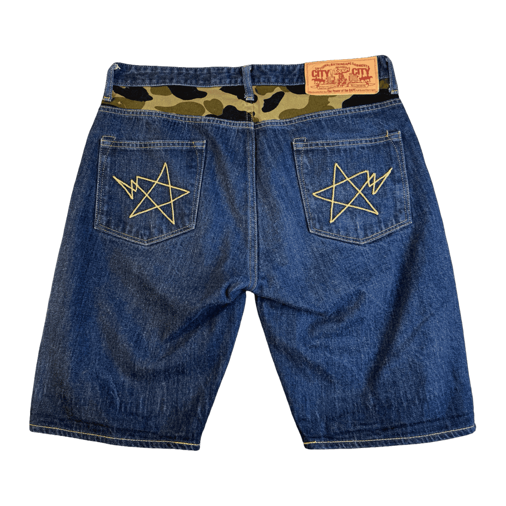 BAPE Ape Star Indigo Denim Shorts (USED)