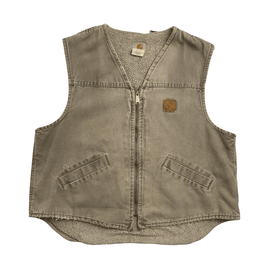 Vintage Carhartt Sherpa Lined Work Vest Beige