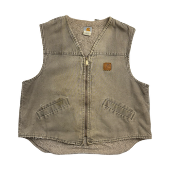 Vintage Carhartt Sherpa Lined Work Vest Beige