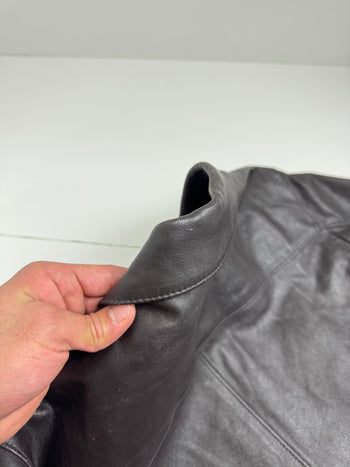 Vintage Balenciaga BB Paris Leather Jacket Brown