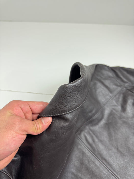 Vintage Balenciaga BB Paris Leather Jacket Brown | Vitnage Clothing Store Canada