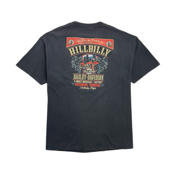 Vintage Smoky Mountain Outpost Harley Davidson Tee Black