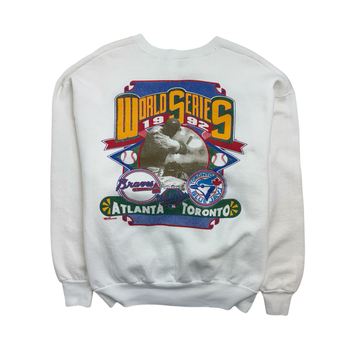 Vintage '92 Toronto Blue Jays Championship Sweatshirt White | Vitnage Clothing Store Canada