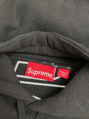 Supreme Satin Applique Hoodie FW24 Black (USED)