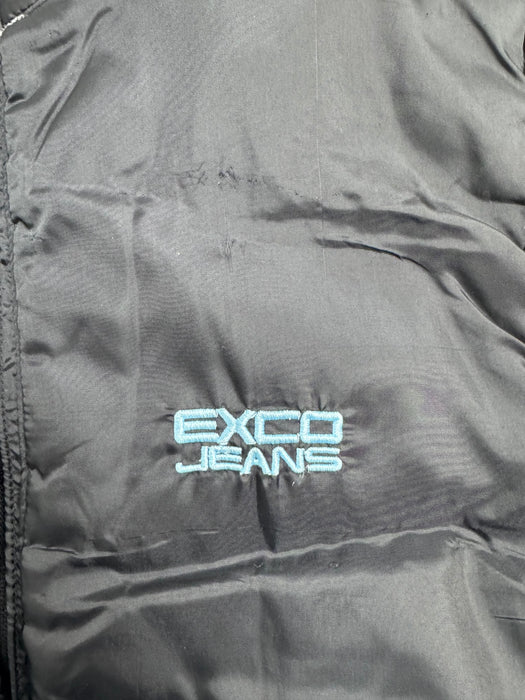 Vintage 2000s EXCO Jeans Reversible Puffer Vest Black | Vitnage Clothing Store Canada