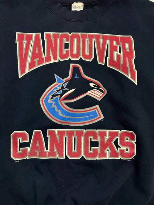 (M) Vintage Vancouver Canucks Sweatshirt Navy | Vitnage Clothing Store Canada