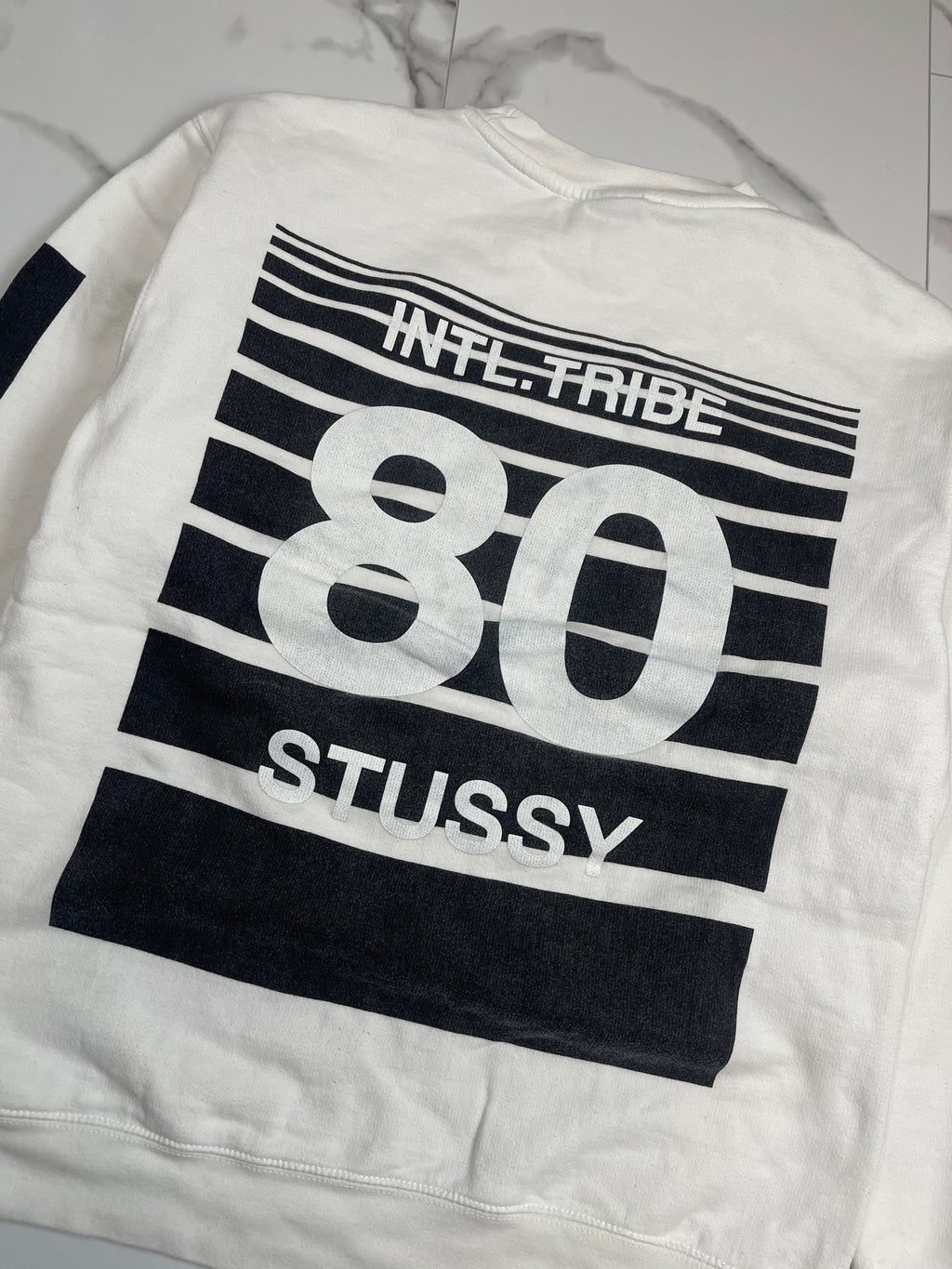 Stussy SS Link 80 International Tribe Sweatshirt White (USED)