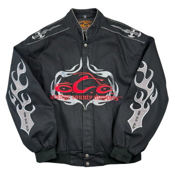 Vintage Orange County Choppers Flame Sleeve Canvas Jacket Black