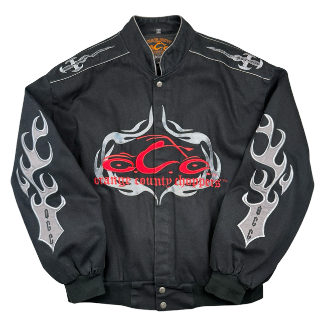 Vintage Orange County Choppers Flame Sleeve Canvas Jacket Black