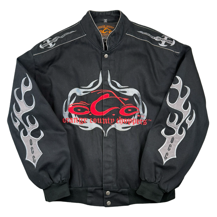 Vintage Orange County Choppers Flame Sleeve Canvas Jacket Black | Vitnage Clothing Store Canada