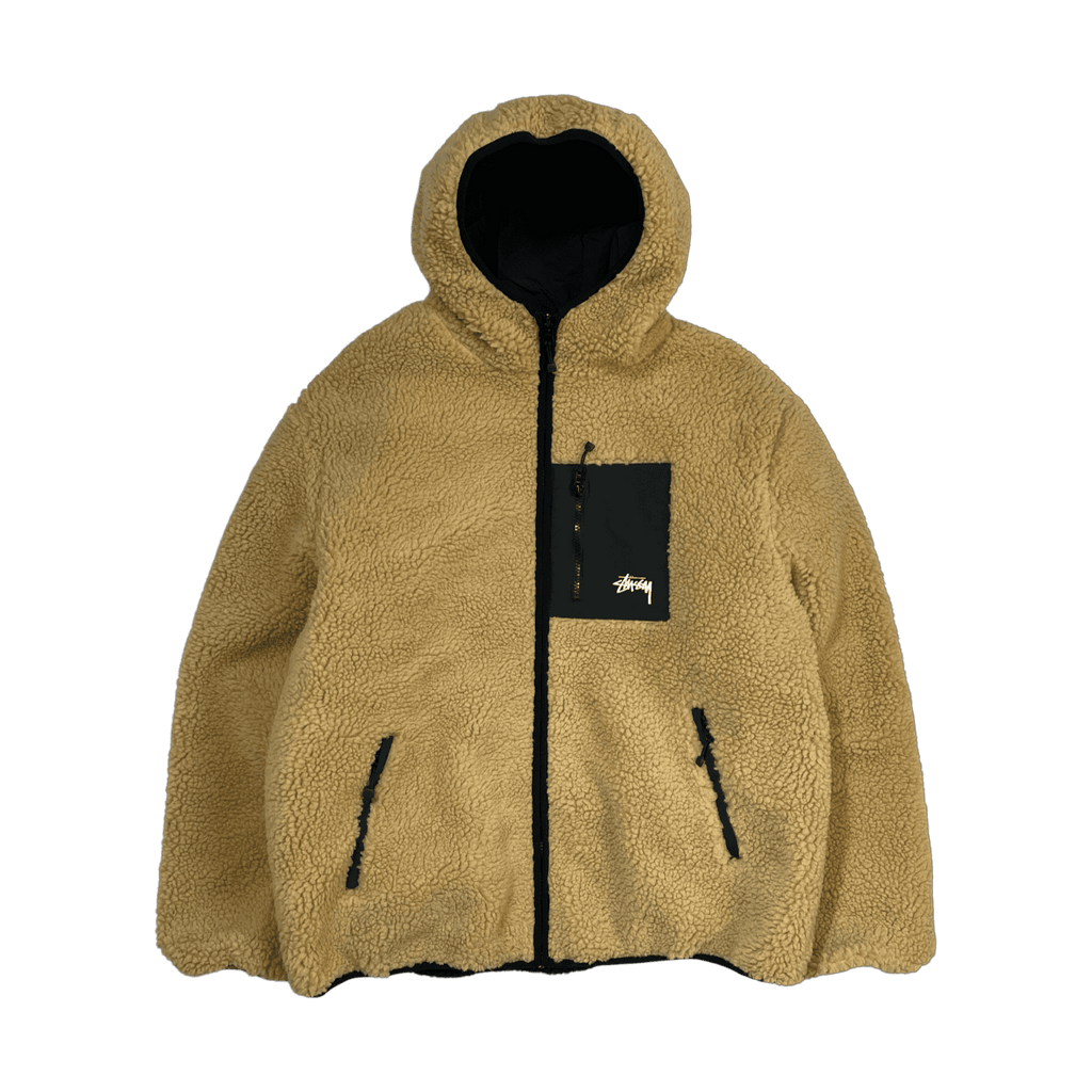 Stussy 8 Ball Sherpa Reversible Jacket Tan
